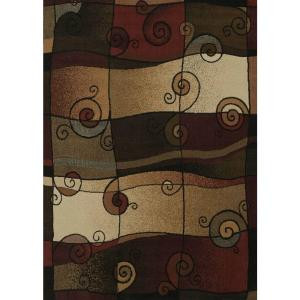 United Weavers Rhythmic Olive and Beige 5 ft. 3 in. x 7 ft. 2 in. Area Rug