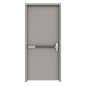 L.I.F Industries 36 in. x 80 in. Flush Gray Exit Left-Hand Fire Proof Door Unit with Welded Frame