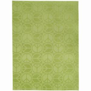 Garland Rug Large Peace Lime 5 ft. x 7 ft. Area Rug