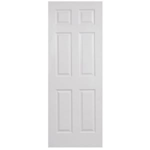 Steves & Sons 6-Panel Textured Primed White Solid Core Composite Interior Door Slab