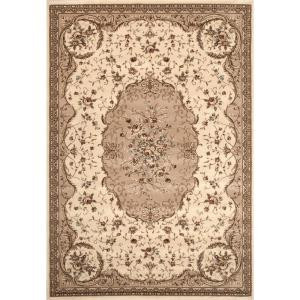 World Rug Gallery Manor House Cream Savonnerie 7 ft. 10 in. x 10 ft. 2 in. Area Rug