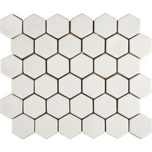MS International Whisper White Hexagon 12 in. x 12 in. Glazed Porcelain Mesh-Mounted Mosaic Wall Tile