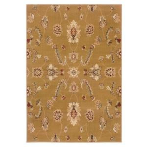LR Resources Timeless Traditional Design in Gold 7 ft. 9 in. x 9 ft. 9in. Indoor Area Rug