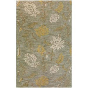 BASHIAN Valencia Collection Subtlety Light Green 3 ft. 6 in. x 5 ft. 6 in. Area Rug
