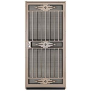 Unique Home Designs Pima 36 in. x 80 in. Tan Outswing Security Door with Insect Screen
