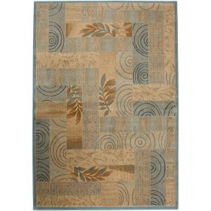 Rizzy Home Bellevue Collection Beige Swirl 3 ft. 3 in. x 5 ft. 3 in. Area Rug