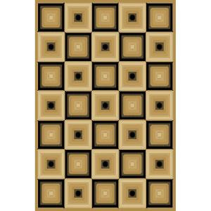 Natco Dimensions Squares Black 5 ft. 3 in. x 7 ft. 7 in. Area Rug
