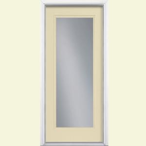 Masonite Full Lite Painted Smooth Fiberglass Entry Door with Brickmold