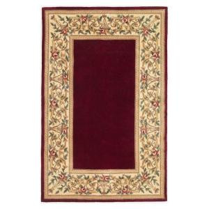 Kas Rugs Lush Floral Border Ruby 2 ft. 6 in. x 4 ft. 2 in. Area Rug