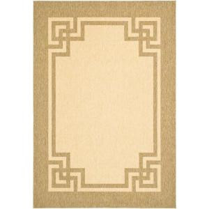 Martha Stewart Living Deco Frame Sand/Coffee 7 ft. 10 in. x 11 ft. Indoor/Outdoor Area Rug