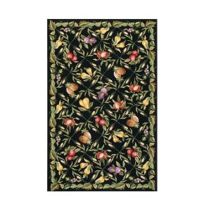Home Decorators Collection Fruit Garden Black 1 ft. 8 in. x 2 ft. 6 in. Area Rug