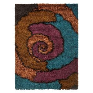 Kas Rugs Shag Finesse 6 Red/Blue 7 ft. 6 in. x 9 ft. 6 in. Area Rug