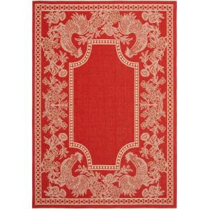 Safavieh Courtyard Red/Natural 4 ft. x 5.6 ft. Area Rug