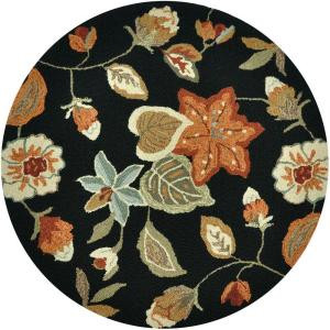 Loloi Rugs Summerton Life Style Collection Black Rust 3 ft. Round Area Rug