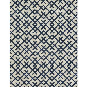 Loloi Rugs Weston Lifestyle Collection Ivory Navy 7 ft. 9 in. x 9 ft. 9 in. Area Rug