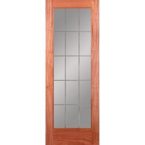 Feather River Doors 15-Lite Illusions Woodgrain 1-Lite Unfinished Mahogany Interior Door Slab