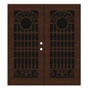 Unique Home Designs Spaniard 72 in. x 80 in. Copperclad Left-active Surface Mount Aluminum Security Door with Insect Screen