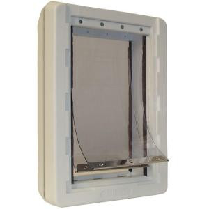 Ideal Pet 9.75 in. x 17 in. Extra Large Ruff Weather Plastic Frame Door with Dual Flaps
