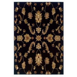 LR Resources Timeless Traditional Design Black 7 ft. 9 in. x 9 ft. 9 in. Indoor Area Rug