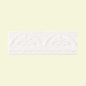 Daltile Fashion Accents Arctic White Arches 3 in. x 8 in. Ceramic Liner Wall Tile