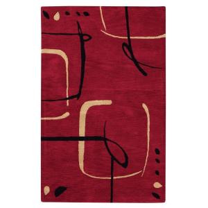Home Decorators Collection Fragment Red 3 ft. 6 in. x 5 ft. 6 in. Area Rug