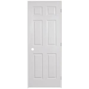 Steves & Sons 6-Panel Textured Primed White Solid Evolution Core Prehung Interior Door