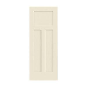 JELD-WEN Craftsman Smooth 3-Panel Solid Core Primed Molded Interior Door Slab