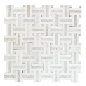 Jeffrey Court Windswept 13 in. x 13 in. Marble Mosaic Wall Tile