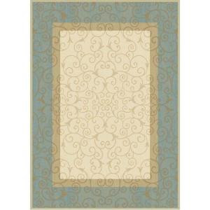 Home Dynamix MELISSA Ivory/Blue 3 ft. 9 in. x 5 ft. 2 in. Area Rug