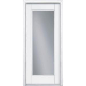 Masonite Premium Full Lite Primed Steel Entry Door with Brickmold