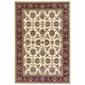 Kas Rugs Traditional Kashan Ivory/Red 7 ft. 7 in. x 10 ft. 10 in. Area Rug