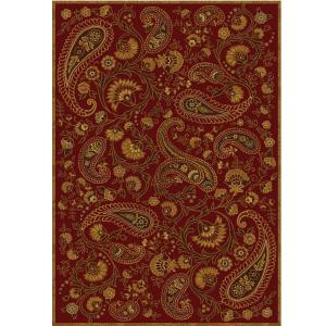 Home Dynamix Paisley Red 7 ft. 8 in. x 10 ft. 4 in. Area Rug