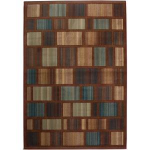 Rizzy Home Bellevue Collection Rust and Blue 7 ft. 10 in. x 10 ft. 10 in. Area Rug