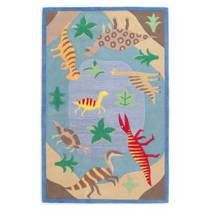 Kas Rugs Dinosaurs Blue 5 ft. x 7 ft. 6 in. Area Rug