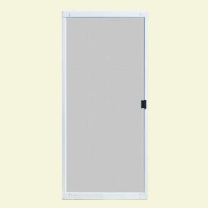 Unique Home Designs 36 in. x 80 in. Standard Metal White Sliding Patio Screen Door