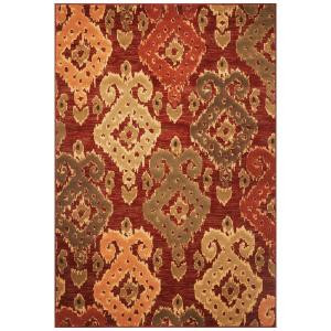 Kas Rugs Soft Ikat Burgundy 7 ft. 7 in. x 10 ft. 10 in. Area Rug