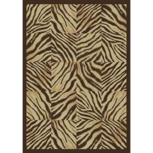 Shaw Living Zebra Quilt Brown 5 ft. 3 in. x 7 ft. 10 in. Area Rug