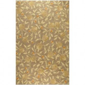BASHIAN Valencia Collection Rising Buds Grey 8 ft. 6 in. x 11 ft. 6 in. Area Rug