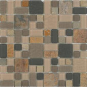 EPOCH No Ka 'Oi Hana-Ha420 Stone And Glass Blend Mesh Mounted Floor & Wall Tile - 4 in. x 4 in. Tile Sample