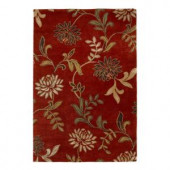 Kas Rugs Perfect Flowers Red 8 ft. x 10 ft. Area Rug
