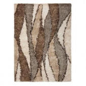 Kas Rugs Shag Finesse 3 Ivory/Grey 7 ft. 6 in. x 9 ft. 6 in. Area Rug