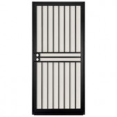 Unique Home Designs Guardian 36 in. x 80 in. Black Outswing Security Door with Almond Perforated Rust-free Aluminum Screen