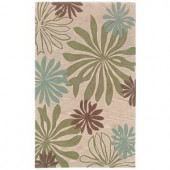 LR Resources Flowing Flower Design, Blue and Ivory Color 7 ft. 9 in. x 9 ft. 9 in. Indoor Area Rug