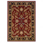 LR Resources Traditional Design with Red and Black swirls. It is 7 ft. 9 in. x 9 ft. 9 in. and it is a Plush Indoor Area Rug