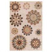 Kas Rugs Wheels are Turning Beige 3 ft. 3 in. x 5 ft. 3 in. Area Rug