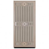 Unique Home Designs Pima 36 in. x 80 in. Tan Outswing Security Door with Tan Perforated Rust-free Aluminum Screen