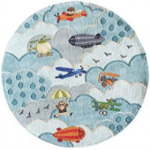 Momeni Caprice Collection Sky 5 ft. x 5 ft. Round Area Rug