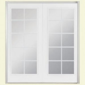 Masonite 60 in. x 80 in. White Prehung Right Inswing Steel 10 Lite Patio Door with No Brickmold in Vinyl Frame