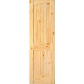 Builder's Choice 2-Panel Arch Top V-Grooved Knotty Pine Right-Hand Prehung Interior Door