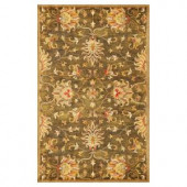 Kas Rugs Touch of Agra Green 3 ft. 3 in. x 5 ft. 3 in. Area Rug